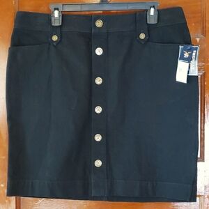 NWT American Living Black Hill Button Up Skirt 14
